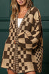 'Celandine' Checkered Drop Shoulder Cardigan - Celes Fashion